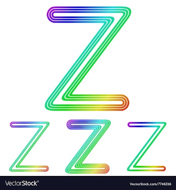 Rainbow line z logo design set vector image