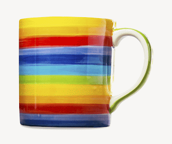 Rainbow mug collage element, glossy | Free PSD - rawpixel