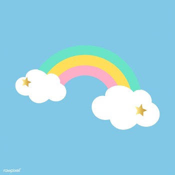Rainbow on clouds magical vector | Free stock vector - 515632