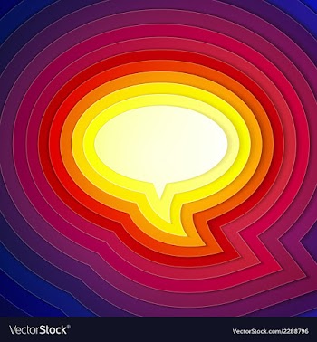 Rainbow paper layers chat bubble symbol vector image