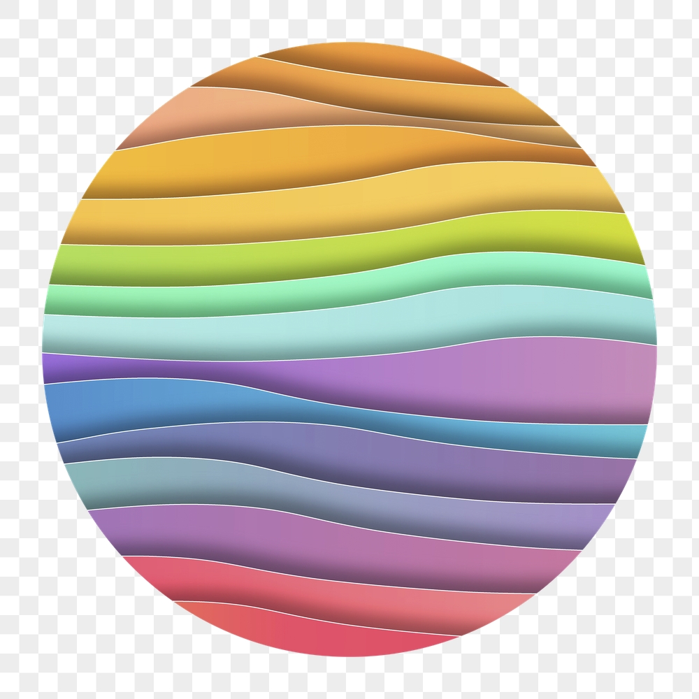 Rainbow paper png waves badge | Free PNG - rawpixel