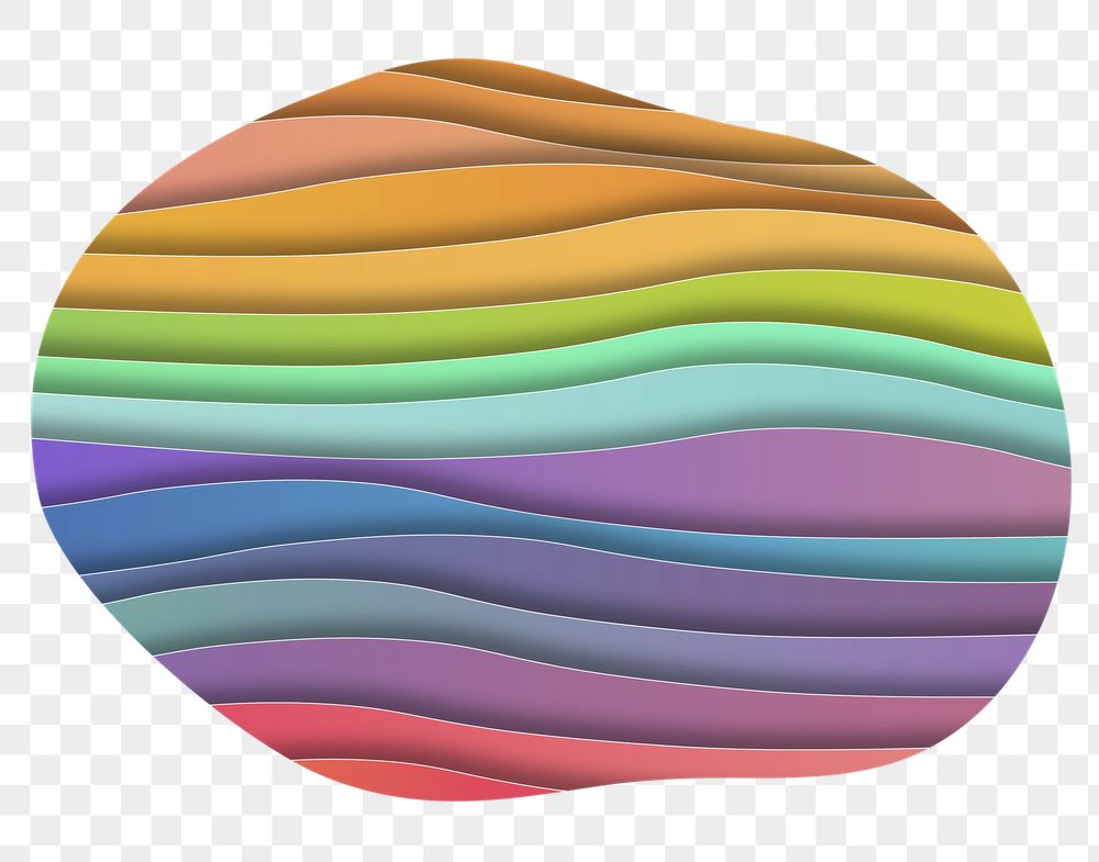 Rainbow paper png waves badge | Free PNG - rawpixel