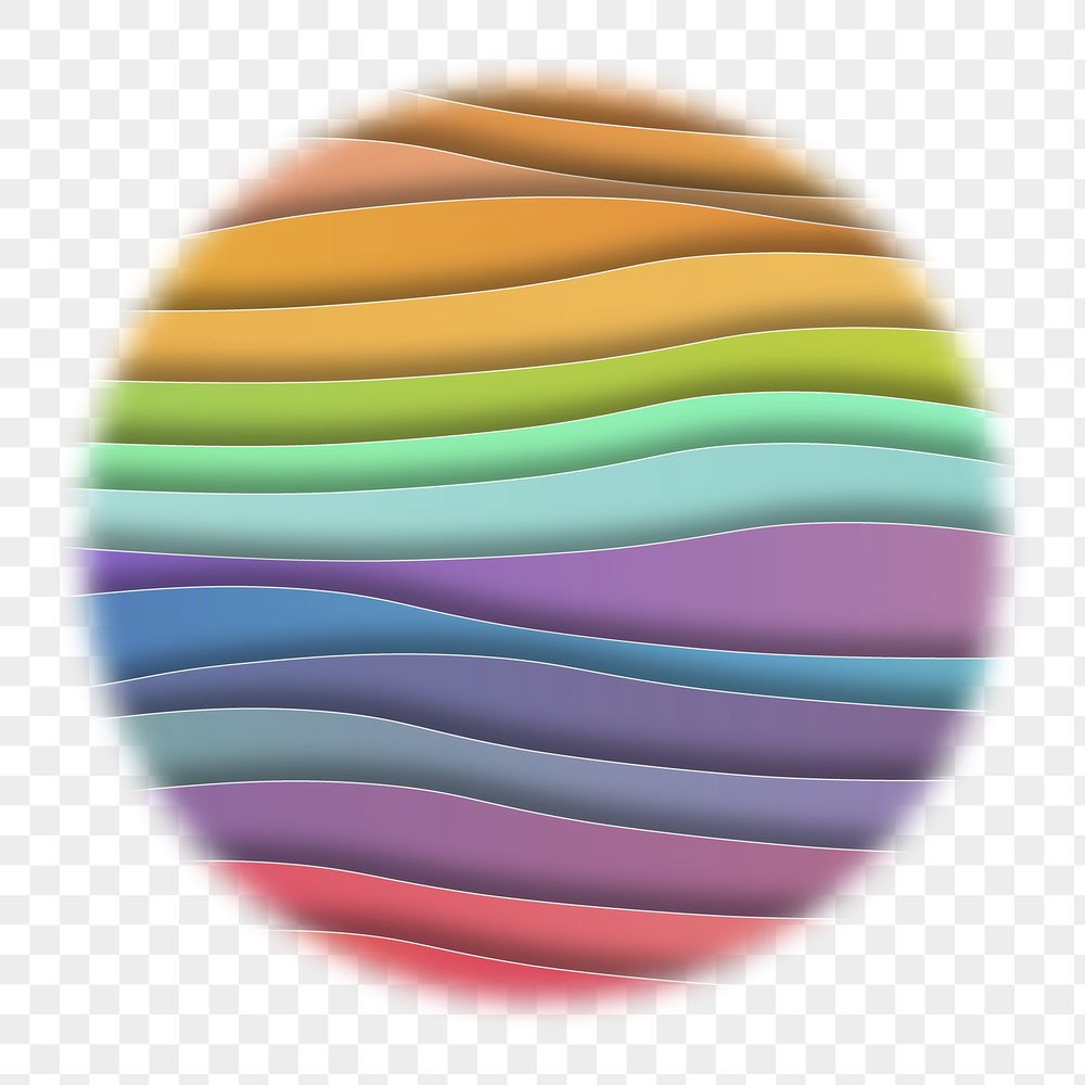 Rainbow paper png waves badge | Free PNG - rawpixel