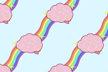 Rainbow pattern background, cute brain | Free Vector - rawpixel