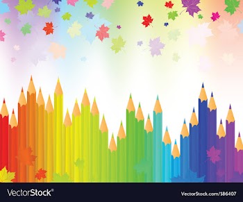  					Rainbow pencils vector image														