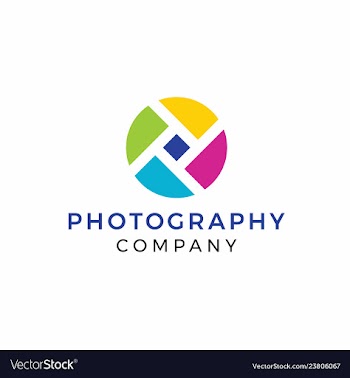 Rainbow photography logo design vector image