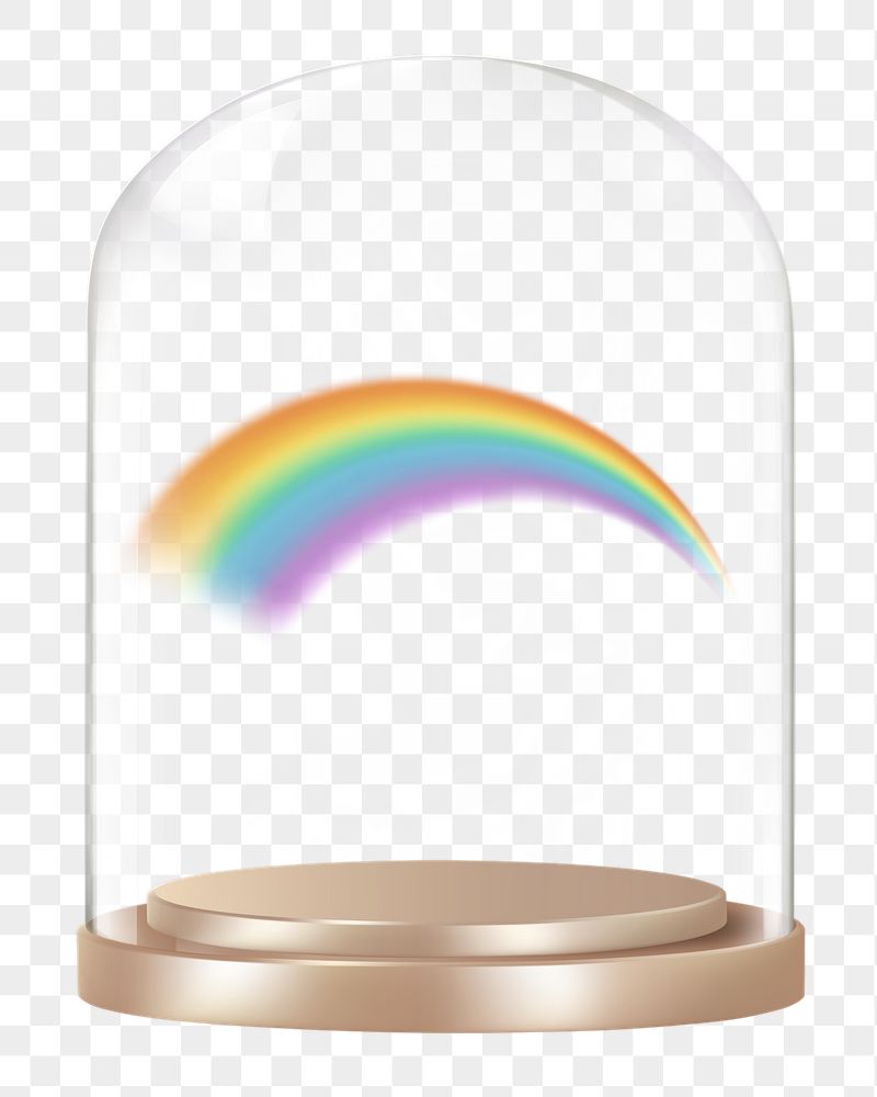 Rainbow png glass dome sticker, | Free PNG - rawpixel
