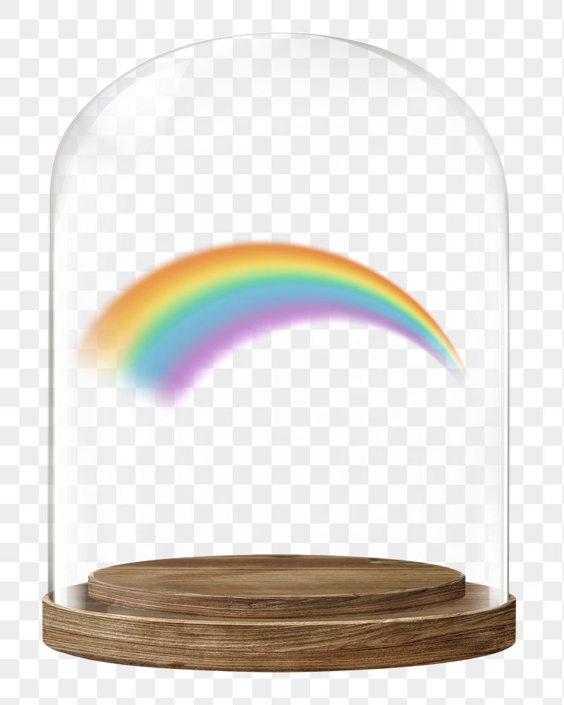 Rainbow png glass dome sticker, | Free PNG - rawpixel