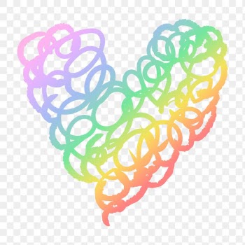 Rainbow png heart icon, scribble illustration… | Free stock illustration | High Resolution graphic