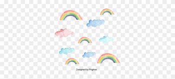 Rainbow Printing, Watercolor Rainbow Printing, Color - Circle
