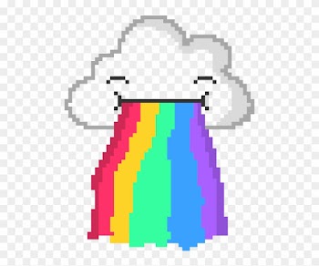 Rainbow Puking Cloud - Pixel Art