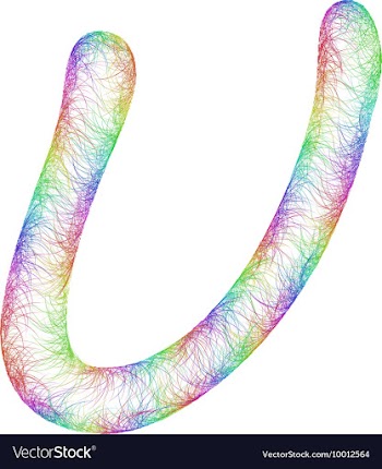 Rainbow Sketch Font Design vector image