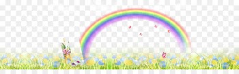Rainbow Sky Purple Wallpaper - Colorful grass background 