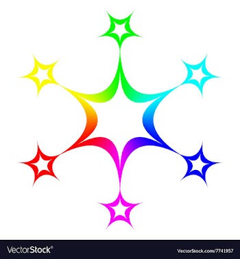 Rainbow star design vector image