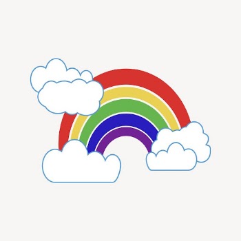 Rainbow sticker, cartoon illustration vector. | Free Vector - rawpixel