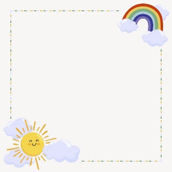 Rainbow & sun frame collage | Free PSD - rawpixel