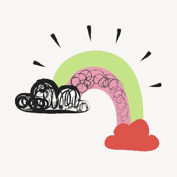 Rainbow, weather sticker, colorful doodle | Free Vector Illustration - rawpixel