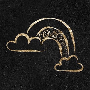 Rainbow, weather sticker, gold aesthetic | Free PSD Illustration - rawpixel