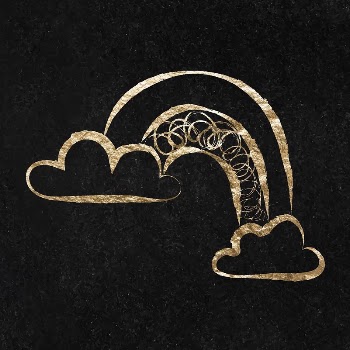 Rainbow, weather sticker, gold aesthetic | Free Vector Illustration - rawpixel