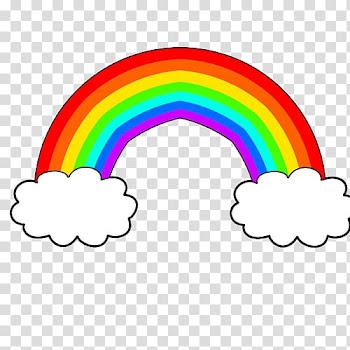 Rainbow with clouds , Animation Cartoon Rainbow Drawing, rainbow transparent background PNG clipart