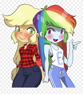 Rainbow X Applejack By Chibicmps - Equestria Girls Applejack And Rainbow Dash