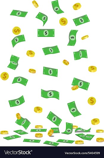 Raining cash vector image