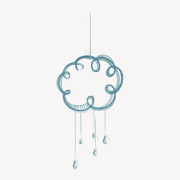 Raining cloud sticker, weather illustration | Free PSD - rawpixel