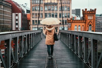 Rainy Walk On Bridge