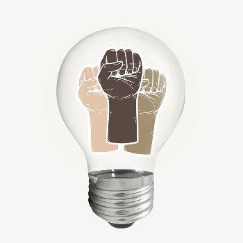 Raised diverse fists sticker, light | Free PSD - rawpixel