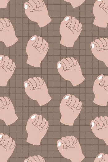 Raised fist background, doodle pattern | Free PSD - rawpixel