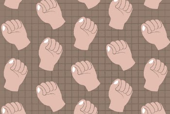 Raised fist background, doodle pattern | Free PSD - rawpixel