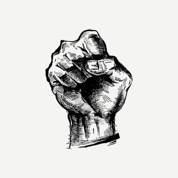 Raised fist drawing, vintage illustration | Free PSD - rawpixel