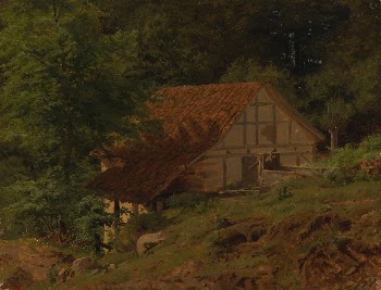 Rakennuksia metsässä, harjoitelma, 1856, Werner | Free Photo - rawpixel