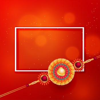 Rakhi design background with frame and copyspace Free Vector