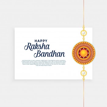 Raksha bandhan festival background with golden rakhi (wristband) Free Vector