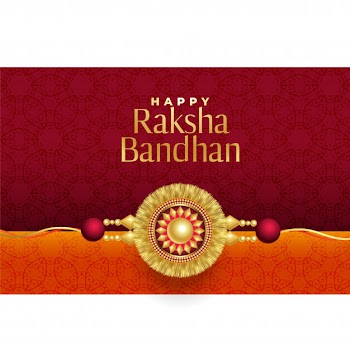 Raksha bandhan golden rakhi beautiful background Free Vector