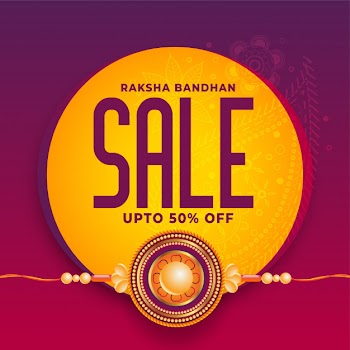 Raksha bandhan. rakhi festival sale banner design Free Vector