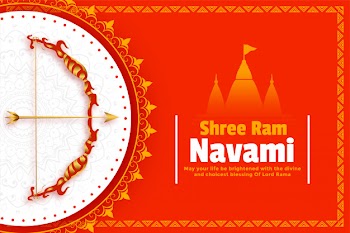 Ram navami festival background with bow and arrow Free Vector