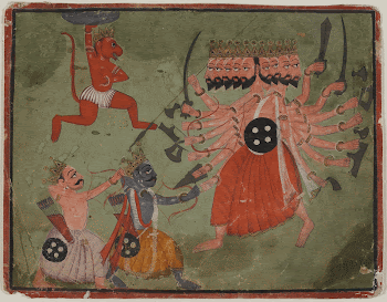 Rama, Hanuman, and Lakshmana Fighting | Free Photo - rawpixel