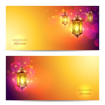 Ramadan banner set Free Vector