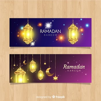Ramadan banners Free Vector