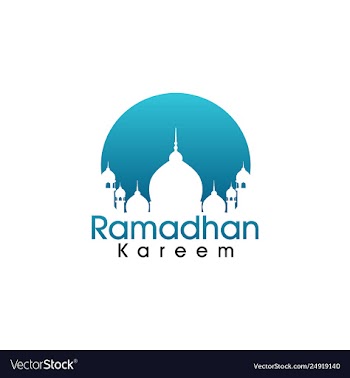 Ramadan blue eclips vector image