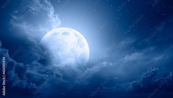 Ramadan Concept - Abstract background with Crescent moon over the sunset clouds