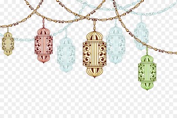 Ramadan Drawing Fasting in Islam - Vector exotic chandeliers 