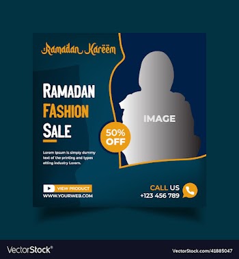 ramadan fashion sale social media post template
