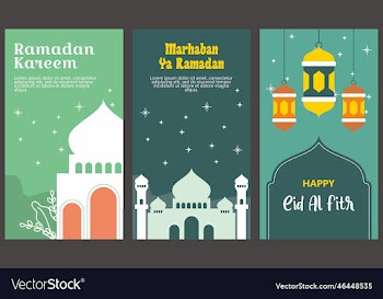 ramadan greeting card flat design