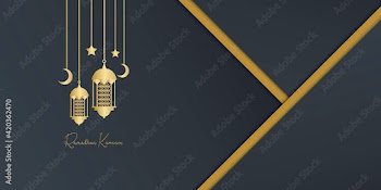 ramadan kareem elegant banner with mosque and lantern
