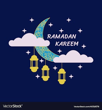 ramadan kareem flat label