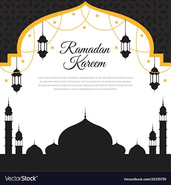 Ramadan kareem greeting template islamic vector image