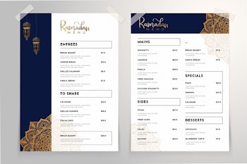 Ramadan menu template with mandala Free Vector